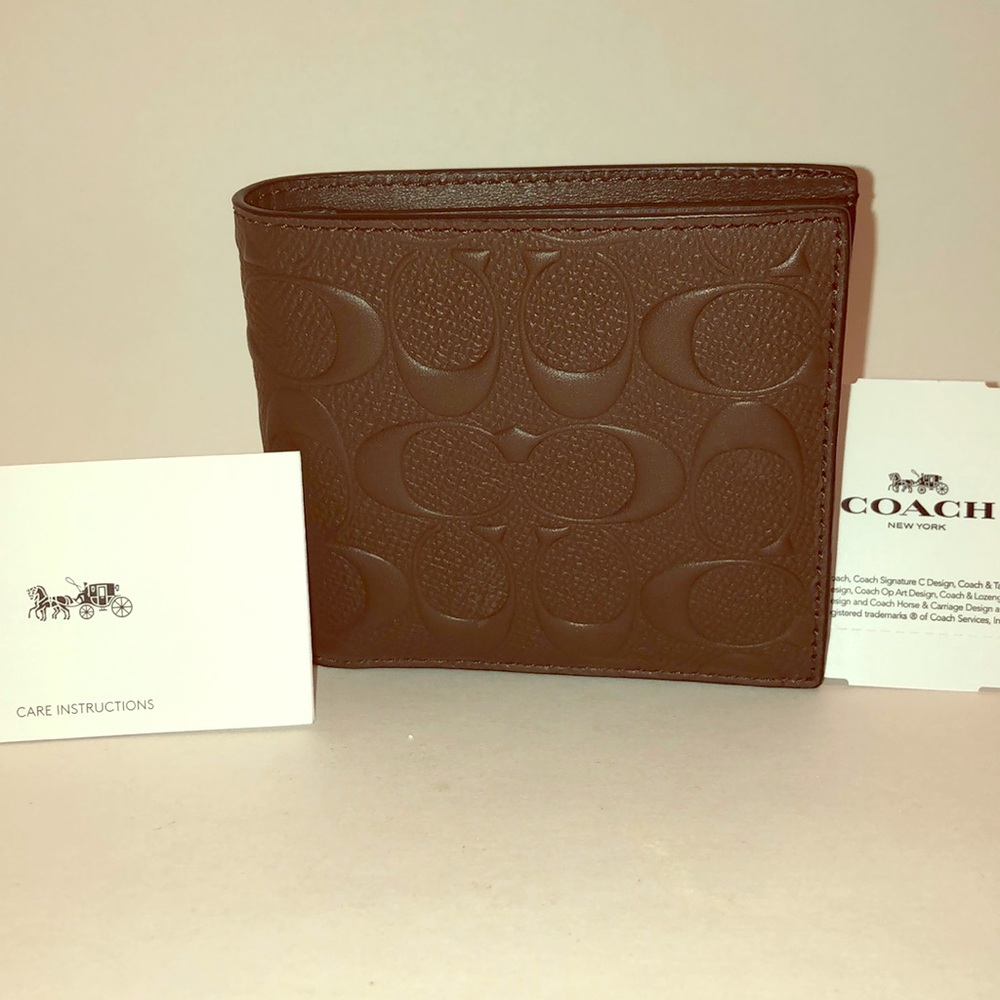 Coach Men’s Compact ID Wallet Mahogany